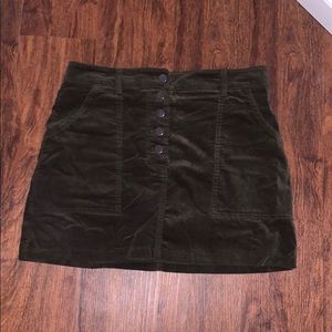 Button corduroy skirt